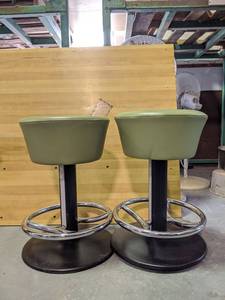 lot 2112 image: (2) Green Stools