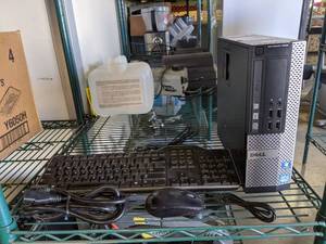 lot 2142 image: Dell Cpu, Keyboard, Mouse, Power Cords