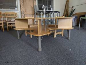 lot 7014 image: Childrens Art Table With Two Chairs