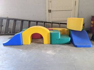 lot 7018 image: Childrens Connecting Play Set With Two Slides