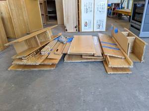 lot 7028 image: Wooden Shelving, Has All Pieces