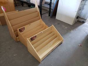 lot 7111 image: (3) wooden magazine rack