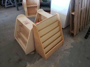 lot 7113 image: (3) wooden magazine rack