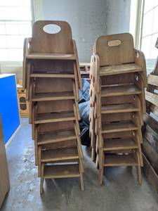 lot 7126 image: (24) Wooden Childrens Chairs
