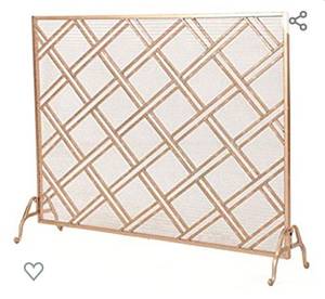 lot 4553 image: Christopher Knight Home Jalama Single Panel Iron Fireplace Screen (Copper), Rose Gold