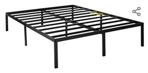 lot 4555 image: Zinus Yelena 14 Inch Classic Metal Platform Bed Frame with Steel Slat Support