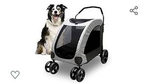 lot 4575 image: Petbobi Dog Stroller for Large Pet Jogger Stroller for 2 Dogs Breathable Animal Stroller with 4 Wheel and Storage Space