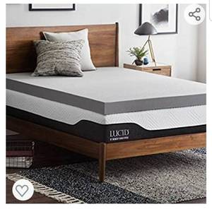 lot 4578 image: Lucid Bamboo Charcoal Memory Foam Topper 4in Cal King