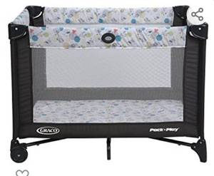 lot 4590 image: Graco Pack n Play Portable Playard  Push Button Compact Fold, Carnival