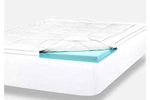 lot 4630 image: ViscoSoft 4 Inch Pillow Top Gel Memory Foam Mattress Topper Cal King  Serene Dual Layer Mattress Pad