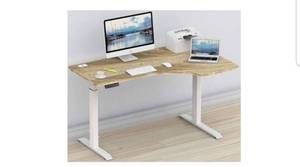 lot 4667 image: shw 55in Electric Height adjustable L Shaped Desk