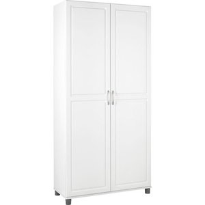 lot 4702 image: SystemBuild 35.7W x 15.4D x 74.3H Utility Storage Cabinet, White