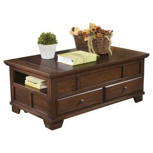 lot 4710 image: Signature Design by Ashley Gately Lift Top Cocktail Table Medium Brown
