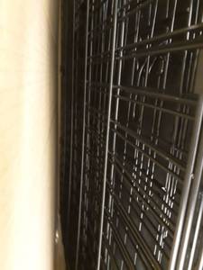 lot 4713 image: Single-door Folding Metal Dog Crate, Black, 48-inch