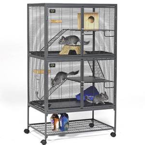 lot 4739 image: Midwest Critter Nation Animal Habitat with Stand, Double Unit, 36 Inches by 24 Inches by 63 Inches