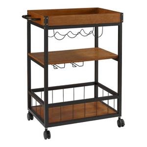 lot 4781 image: Linon Austin Kitchen Cart, 30.5W x 18.13D x 36.25H, Black