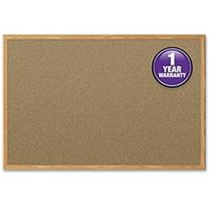 lot 4797 image: Mead Classic Cork Bulletin Board, 3 x 2, Oak Finish Frame (85366)