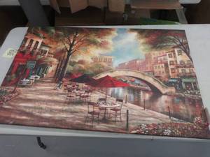lot 4798 image: iCanvasART Riverwalk Charm Canvas Print by Ruane Manning, 40 x 26