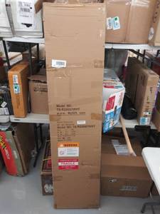 lot 4809 image: MyGift Folding Wood Room Divider, Standing 4-Panel Woven Privacy Screen, White