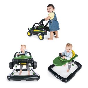 lot 4835 image: Bright Starts 3 Ways to Play John Deere Gator Baby Walker with Activity Station, Green