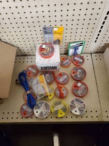 lot 234 image: Box of assorted weights Line Swivels and more
