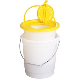 lot 370 image: Filled with soft bait Plano 10qt 2pc Minnow Bucket, Yellow