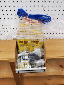 lot 374 image: Fire-Ball live bait jigs plus an assortment of jigs weighted and float