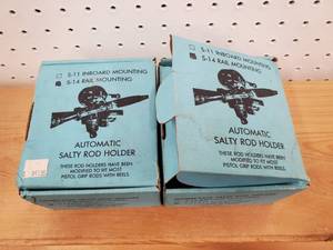lot 375 image: lot of 2 Down-east S-14 Salty Series Rail Mounted Rod Holder 2505