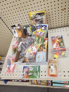 lot 492 image: Spoon, Leadheads, line, soft bait, and Coke Can bobbers