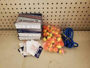 lot 587 image: 4 cases clear weighted bobbers- 50 pack small plastic bobbers and more