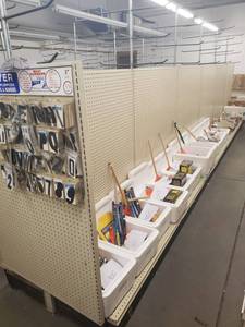 lot 3 image: UPDATED WIDTH DIMENSIONS Lozier (6) 4ft sections with 1 endcap