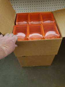 lot 6 image: Lot of 40 Organize it stack bins Orange 4 x 6 inch