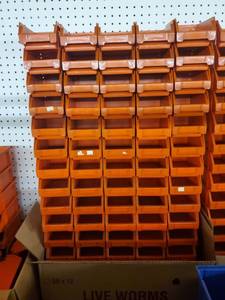 lot 10 image: Lot of 75 Organize it Orange 4 x 6 Stackable bins