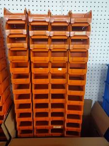 lot 15 image: Lot of 60 Organize it Orange Stack bins 4 x 6