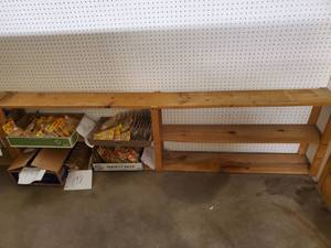lot 34 image: 6ft Long 24 inch tall by 7wide wood shelves