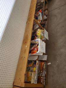 lot 35 image: 8ft long 24 inches tall by 7wide wood shelves