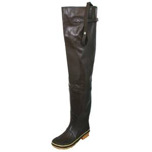 lot 103 image: Calcutta Wader. Mens Size 11 Rubber Waterproof Insulated Reinforced Toe and Knee Drawstring Waist Cleated Chest Wader in Brown 2983-0030