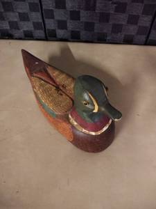 lot 8003 image: Wooden Duck Signed R Mecoli