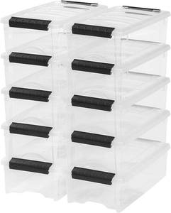 lot 8041 image: IRIS USA, Inc. TB-35 5 Quart Stack & Pull Box, Clear