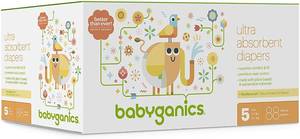lot 8054 image: Babyganics Ultra Absorbent Diapers, Size 5