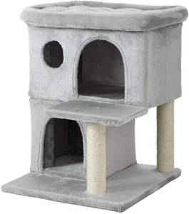 lot 8100 image: Ipet Home Cat Tower, Cat Tree and Condos for Large Cats, Kittens and Cats Activity Play House, Cat Furniture with Large Plush Perch, Fully Wrapped Scratching Sisal Posts, Grey