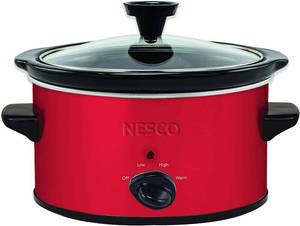 lot 8107 image: NESCO Oval Slower Cooker, Ceramic, 1.5 quart, 120 watts