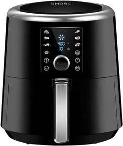 lot 8110 image: OMORC Air Fryer, 6 Quart, 1800W Fast Large Hot Air Fryers & Oilless Cooker wPresets, LED Touchscreen(for Wet Finger)RoastBakeKeep Warm, Suitable for Dishwasher, Nonstick