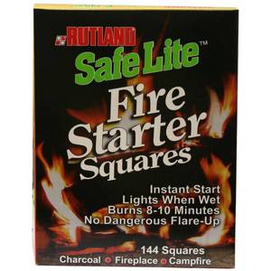 lot 1951 image: Rutland Safe Lite Fire Starter Squares, 144-Square