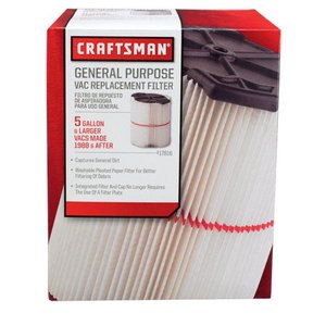 lot 1977 image: (5) Craftsman 9-38754 Red Stripe WetDry Vacuum Filter