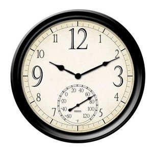 lot 1979 image: Springfield 91907 14-Inch Decorative Outdoor Clock with Thermometer