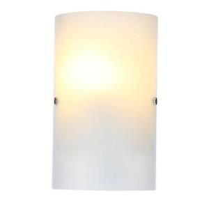 lot 8939 image: Eglo Troy 3 Collection 7.1 in. W x 11.8 in. H 1-Light Matte Nickel Wall Sconce with Frosted Glass