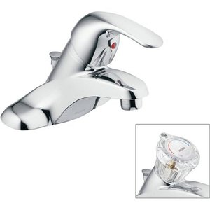lot 8954 image: Moen 84503 4 Adler Chrome 1-Handle Low Arc Bathroom Faucet