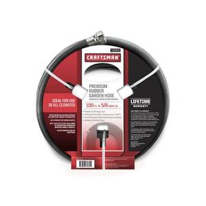lot 9558 image: Craftsman 100ft x 58in Premium Rubber Garden Hose (69605)