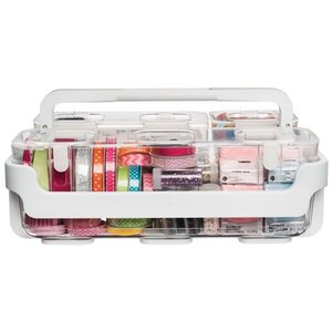 lot 9581 image: lot of 2 Deflecto Caddy Organizer WSml, Med & Lrg Compartments-White